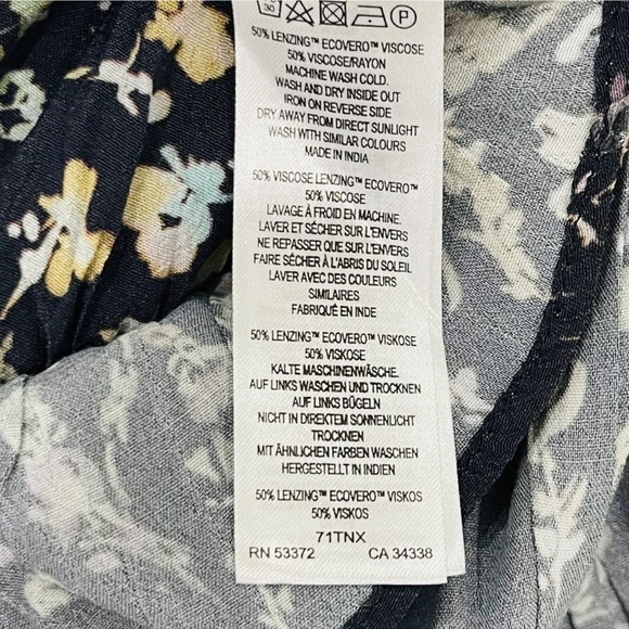 FRENCH CONNECTION Womens Birgin Colette Eco Crepe Ruffle Tiered Dress Navy NWT - Picture 14 of 14